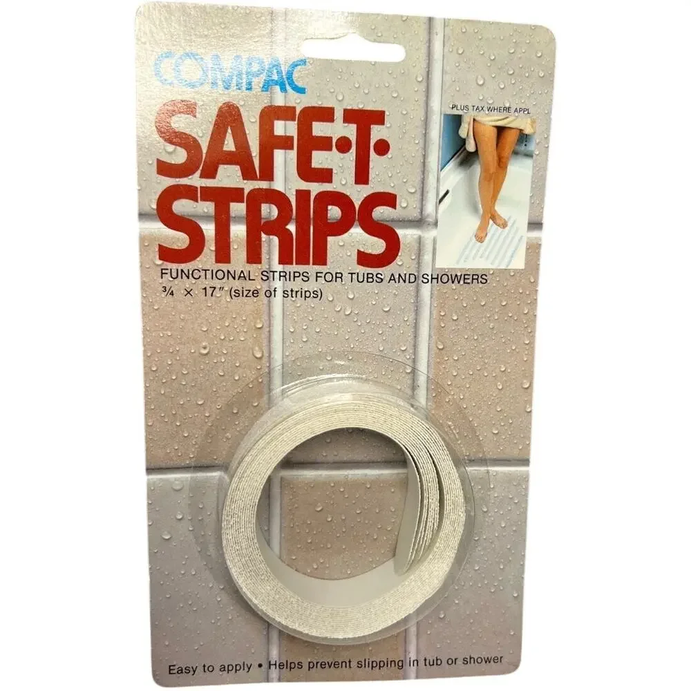 Vintage 1980 Compac Safe T Strips NonSlip Applique for Tub NIP!
